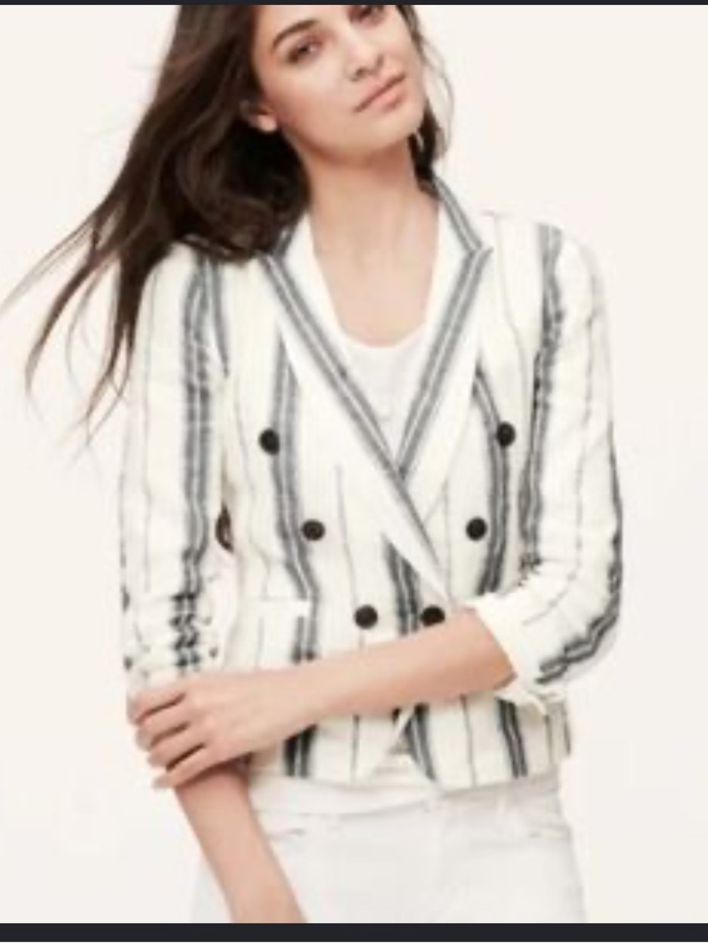 NWT!! Women’s Linen Blend Striped Blazer Jacket
